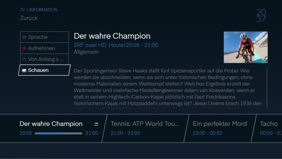 Filmdetails im TV-Menü
